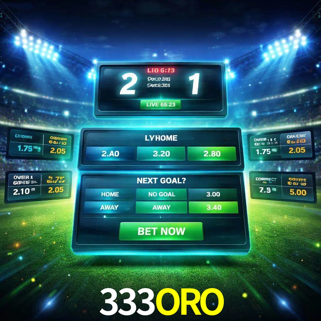 Vista de apuestas en vivo 333ORO durante un partido en curso